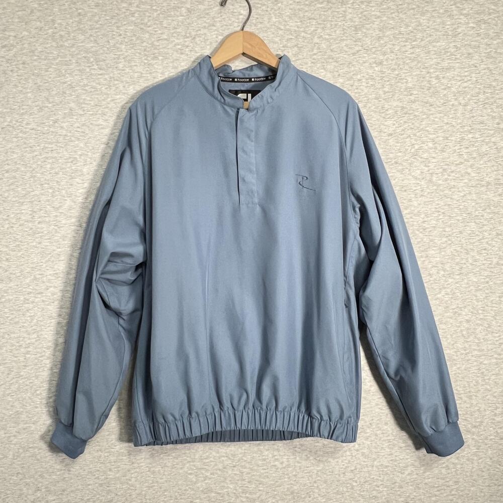 FootJoy Golf Windshirt Pullover Mens Medium Quarter Snap‎ Zip Pockets Logo Retro